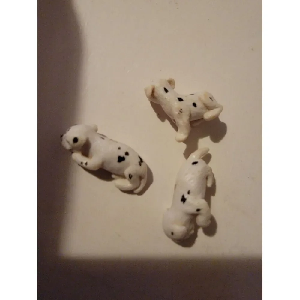 Lot Of 3 Vintage Mini Dalmatian Puppies Dog Dalmatians 90s Vtg Miniature Plastic